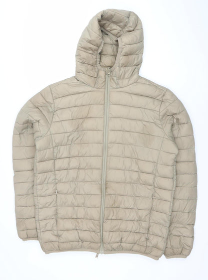 Mens UK Size L H&M Beige Puffer Jacket