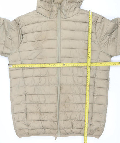 Mens UK Size L H&M Beige Puffer Jacket