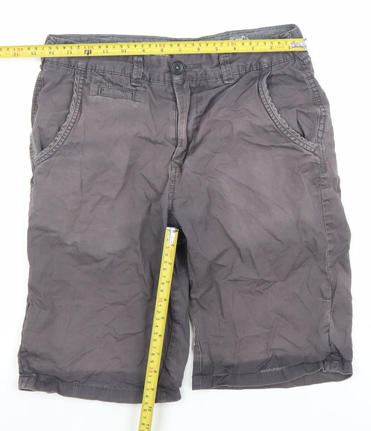 Red Herring Men's Grey Chino Shorts Size 30 Regular Fit Cotton