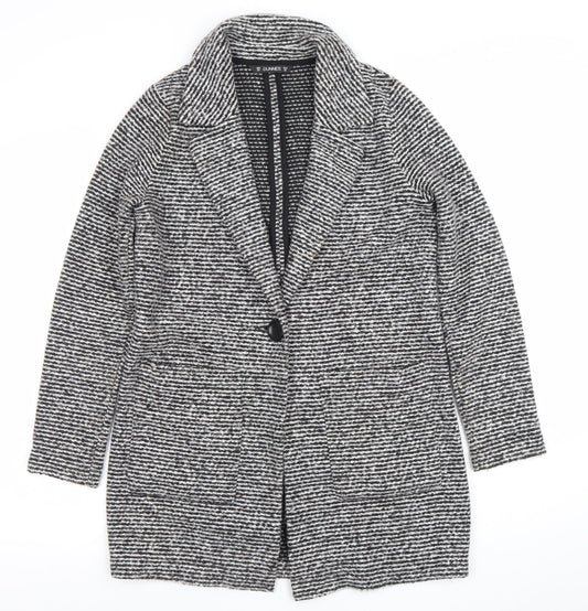 Womens UK Size S Dunnes Stores Black Overcoat