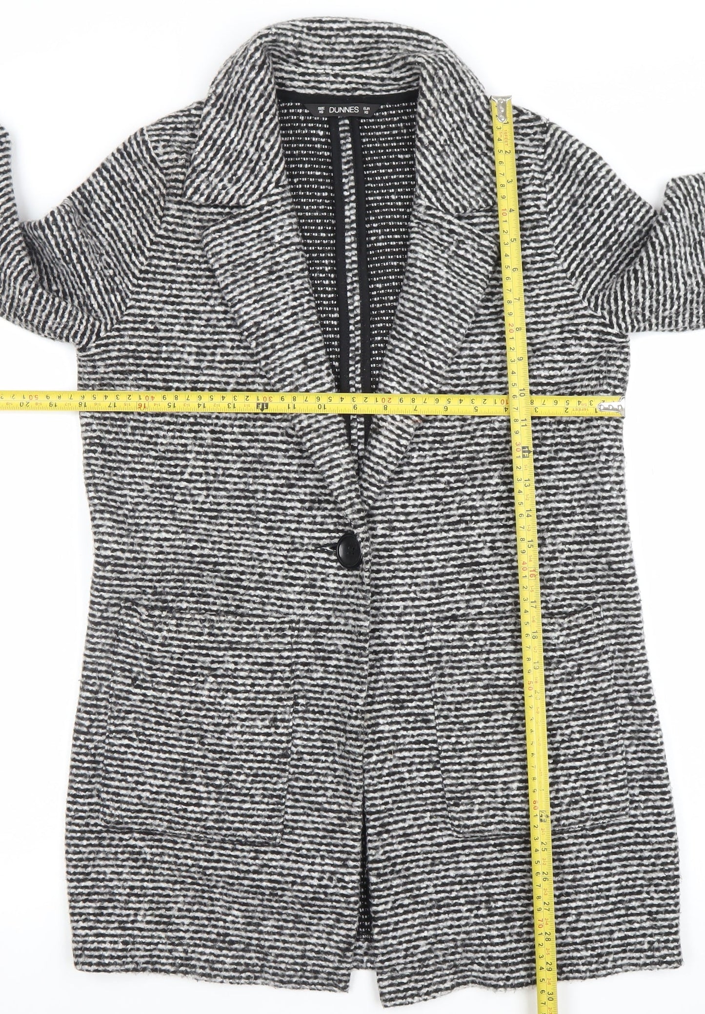Womens UK Size S Dunnes Stores Black Overcoat