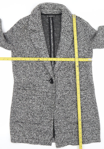 Womens UK Size S Dunnes Stores Black Overcoat
