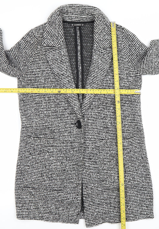 Womens UK Size S Dunnes Stores Black Overcoat