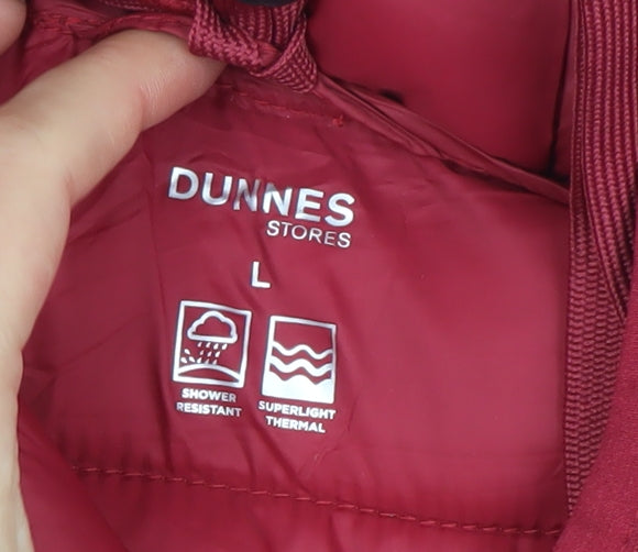 Womens UK Size L Dunnes Stores Red Puffer Jacket