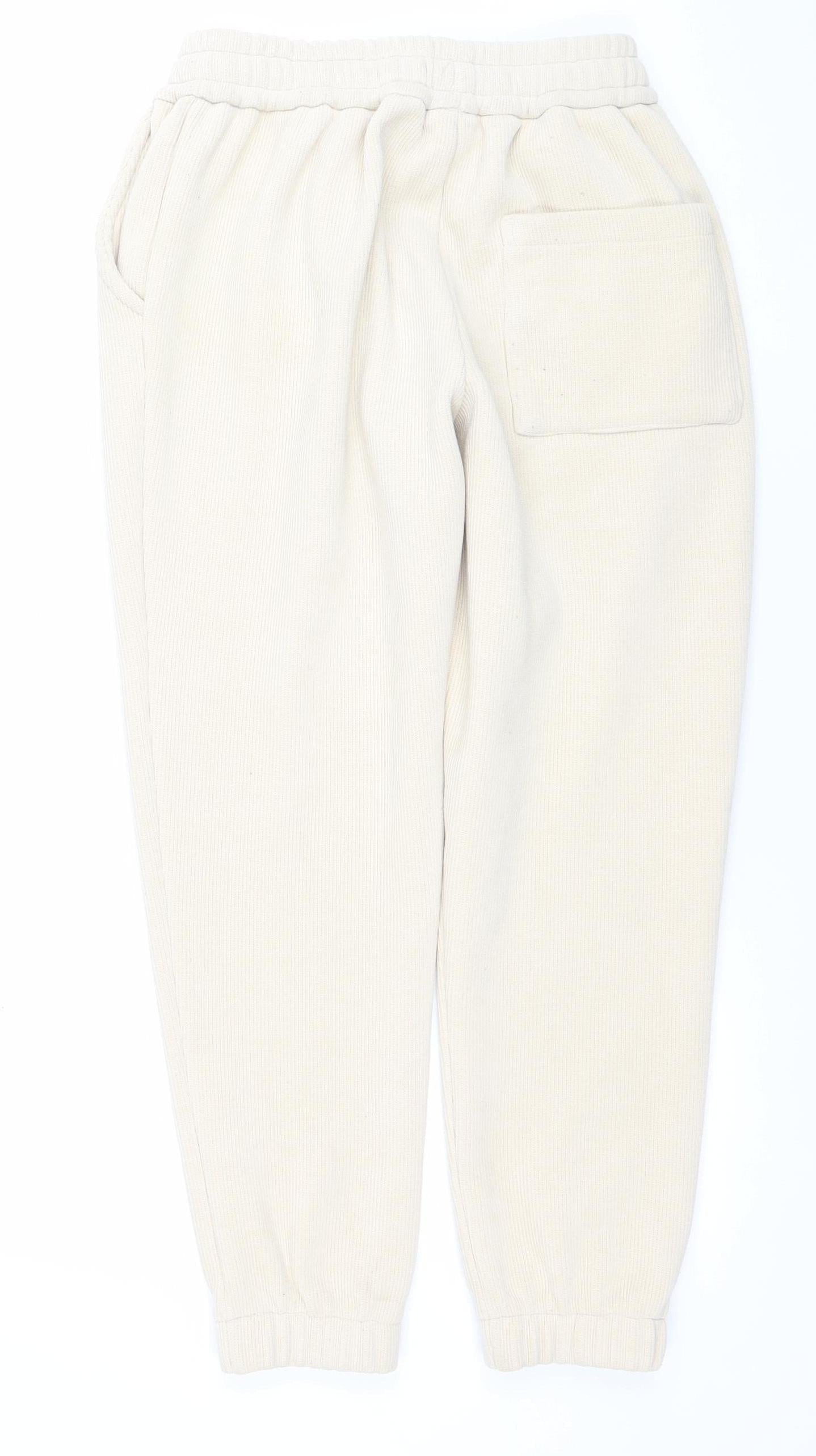 Womens UK Size S YoungLA Relaxed Fit Jogger Beige Trousers