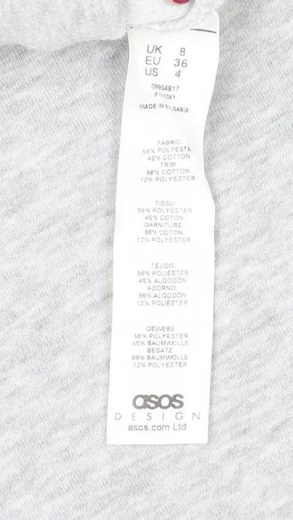ASOS Women’s Grey Jogger Sweatpants Size 8 Cotton Blend Activewear