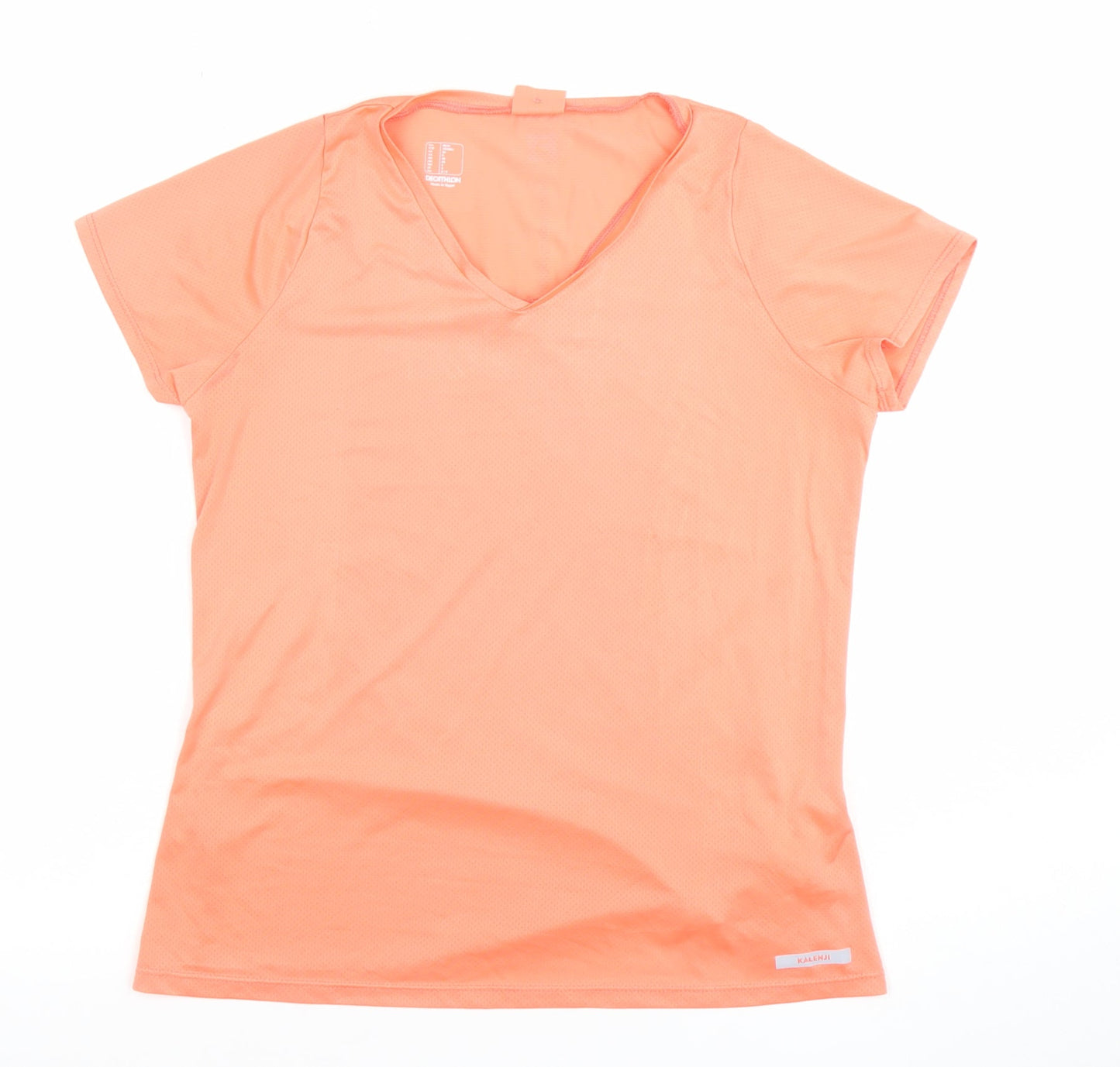 Womens UK Size 10 DECATHLON Orange Running & Jogging Gym & Training Fitness T-Sh