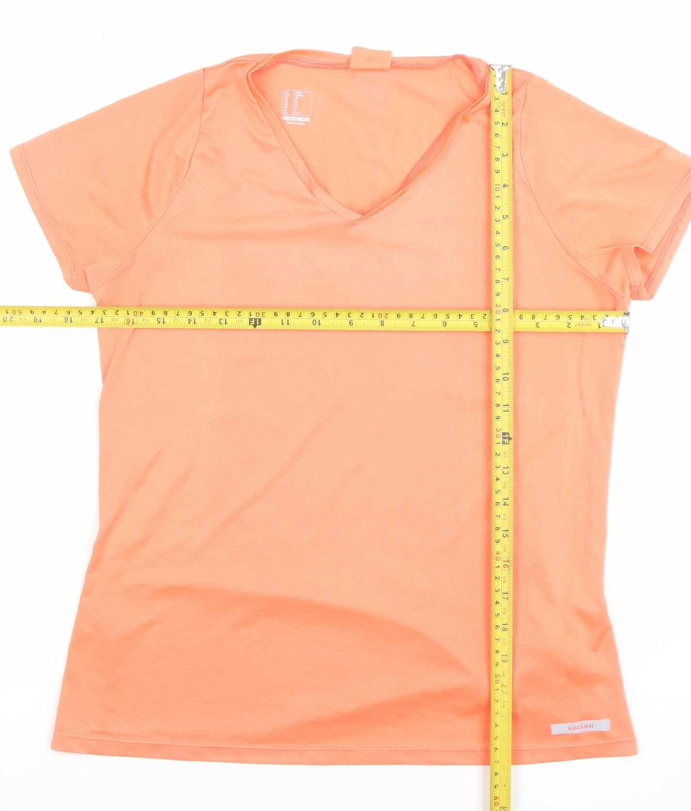 Womens UK Size 10 DECATHLON Orange Running & Jogging Gym & Training Fitness T-Sh