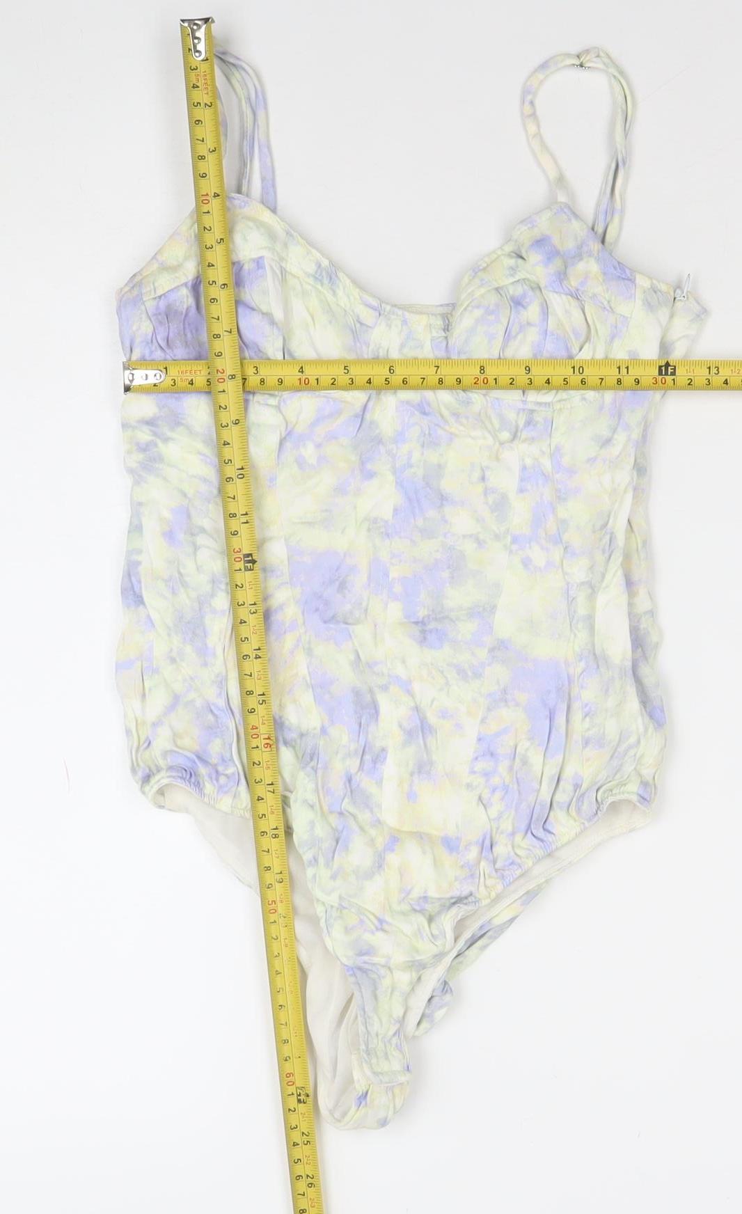 ZARA Womens Multicoloured Tie Dye Bodysuit XS Adjustable Straps