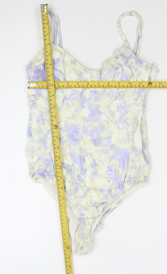 ZARA Womens Multicoloured Tie Dye Bodysuit XS Adjustable Straps