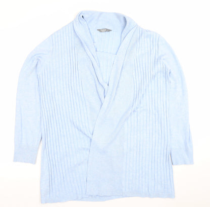 Nutmeg Women's Blue Long Sleeve Open Front Cardigan Size 20