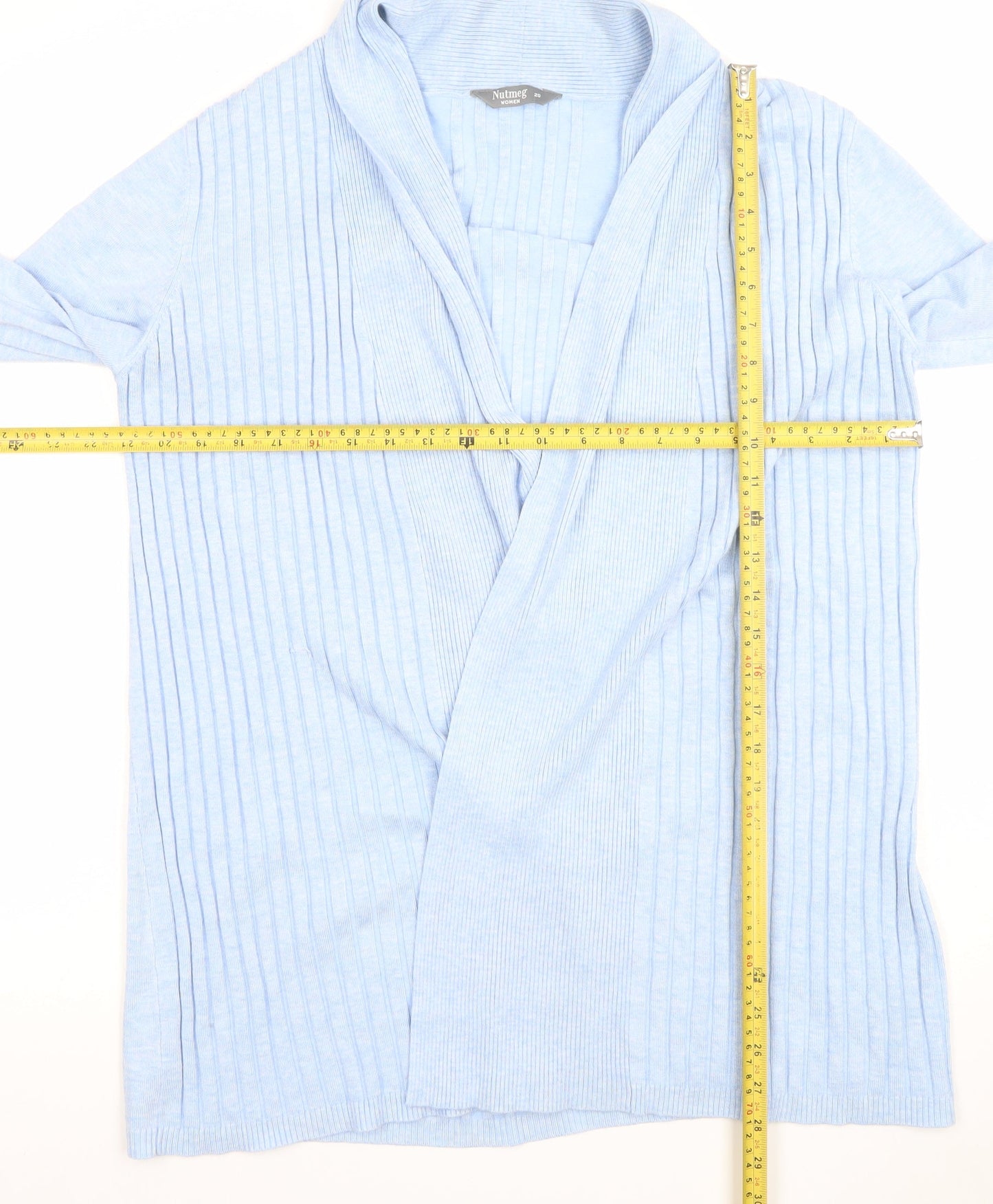 Nutmeg Women's Blue Long Sleeve Open Front Cardigan Size 20