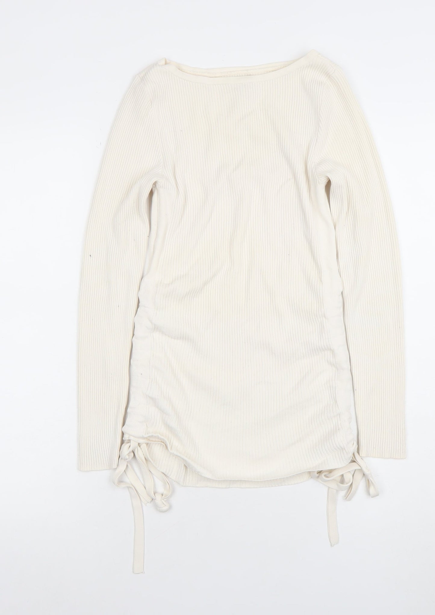 Womens UK Size 8 River Island Ivory Basic T-Shirt