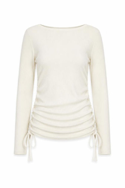 Womens UK Size 8 River Island Ivory Basic T-Shirt