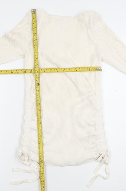 Womens UK Size 8 River Island Ivory Basic T-Shirt