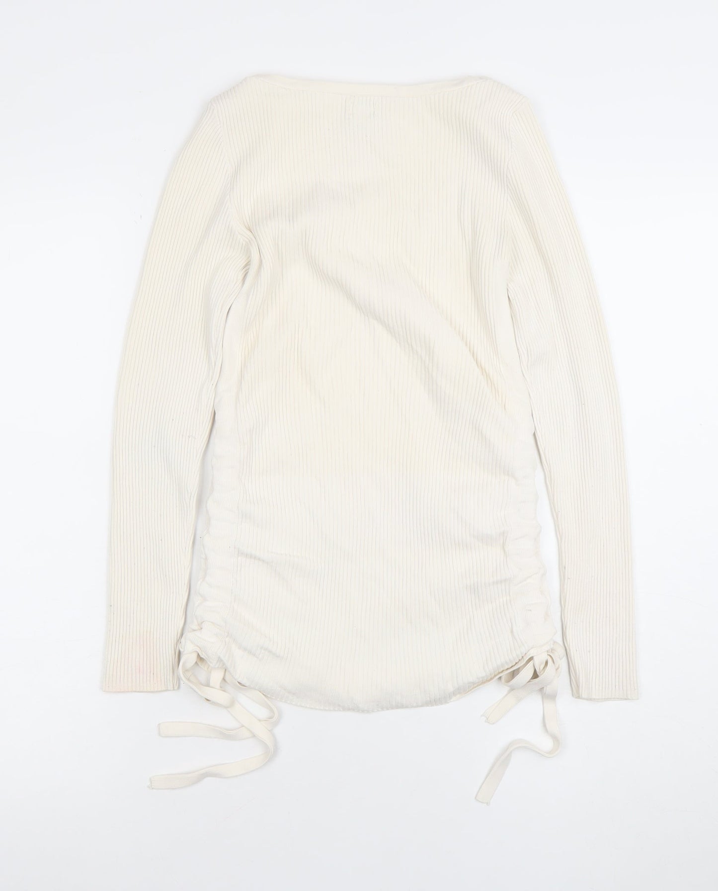 Womens UK Size 8 River Island Ivory Basic T-Shirt