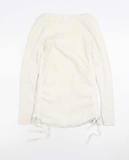 Womens UK Size 8 River Island Ivory Basic T-Shirt
