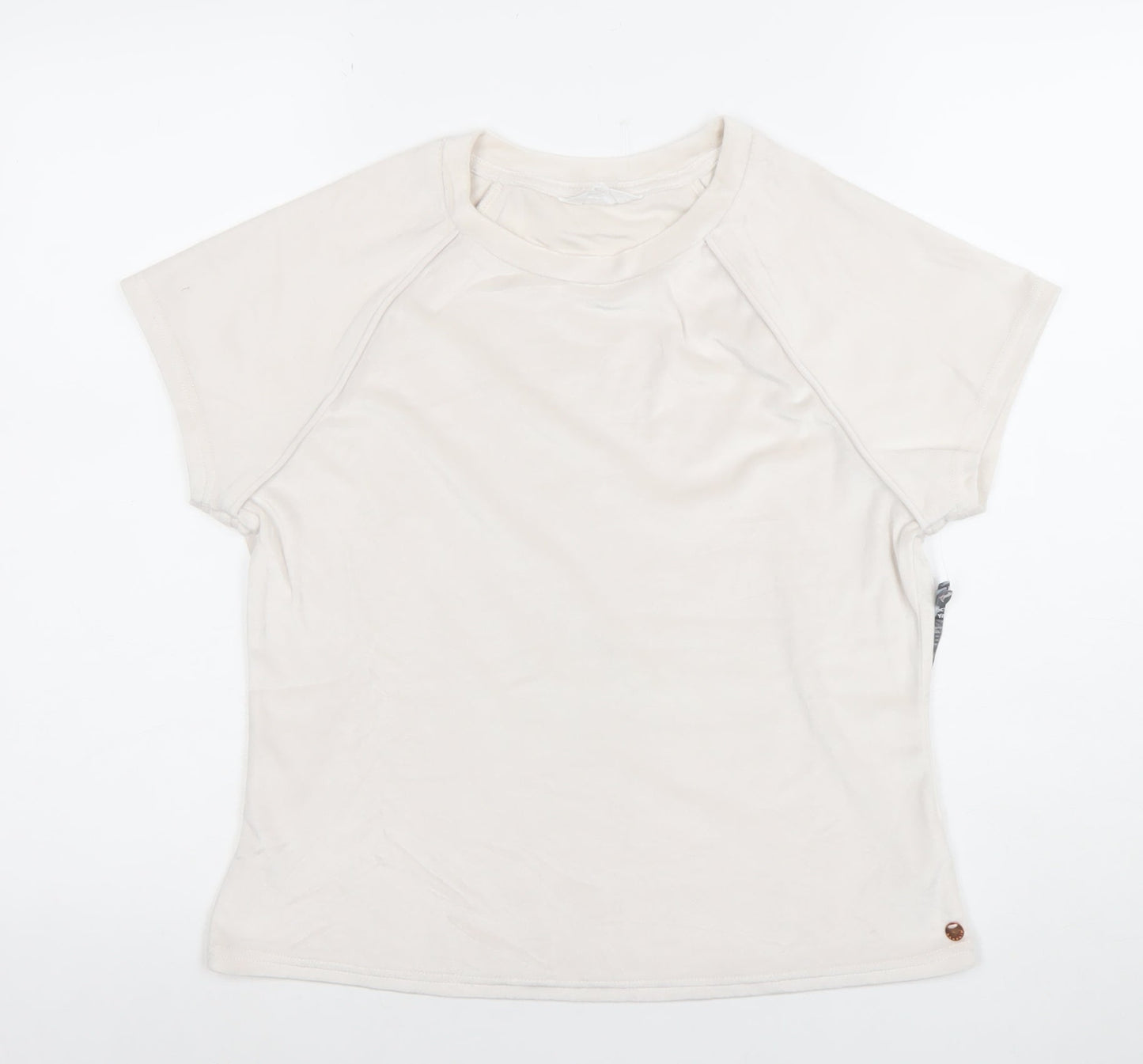 Womens UK Size XL Danskin Beige Basic T-Shirt