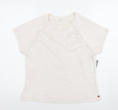 Womens UK Size XL Danskin Beige Basic T-Shirt