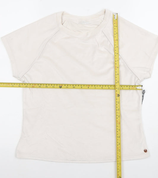 Womens UK Size XL Danskin Beige Basic T-Shirt