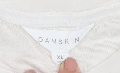 Womens UK Size XL Danskin Beige Basic T-Shirt