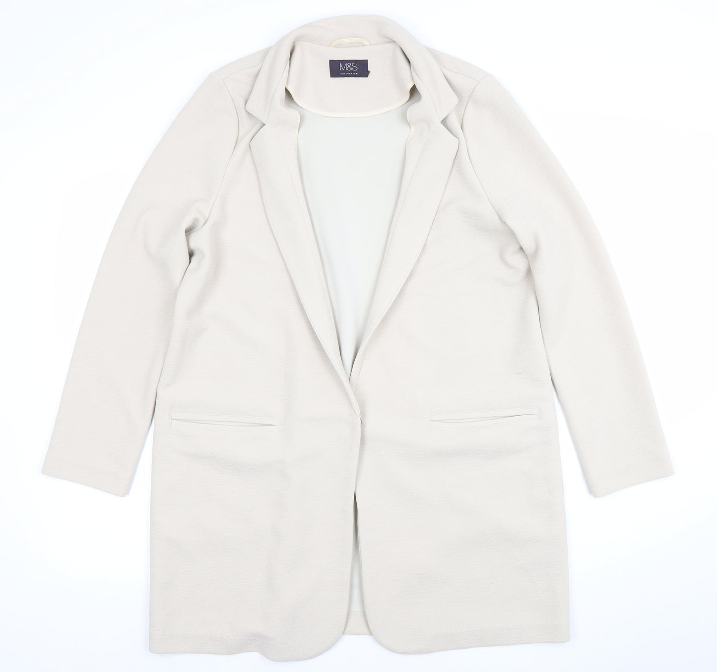 Womens UK Size 14 Marks and Spencer Ivory Basic Jacket