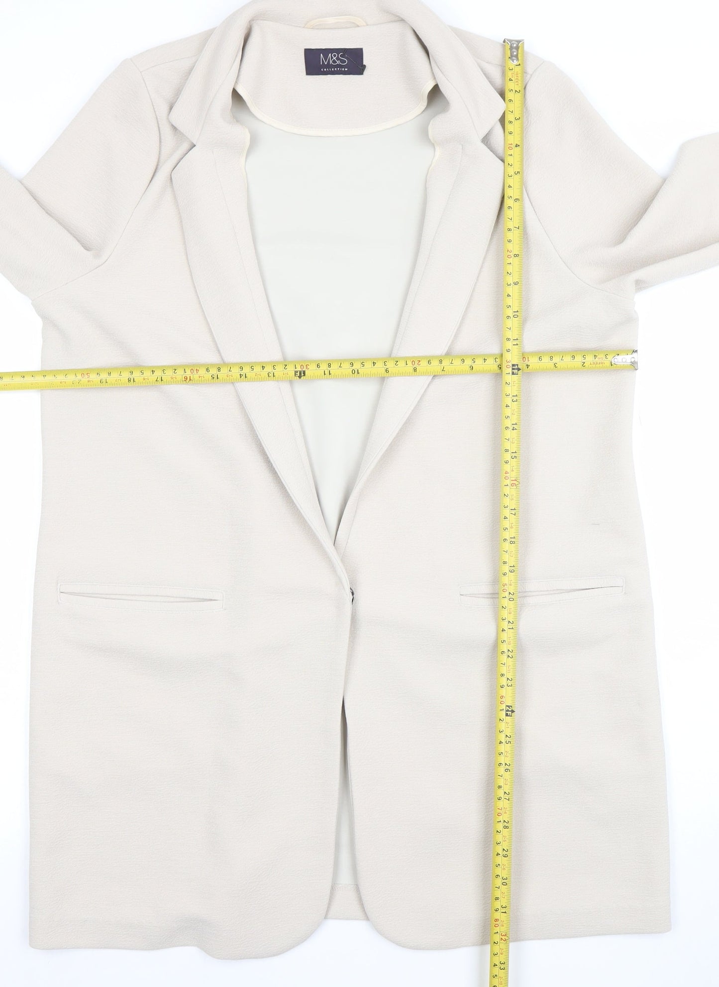 Womens UK Size 14 Marks and Spencer Ivory Basic Jacket