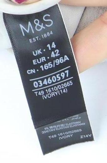 Womens UK Size 14 Marks and Spencer Ivory Basic Jacket