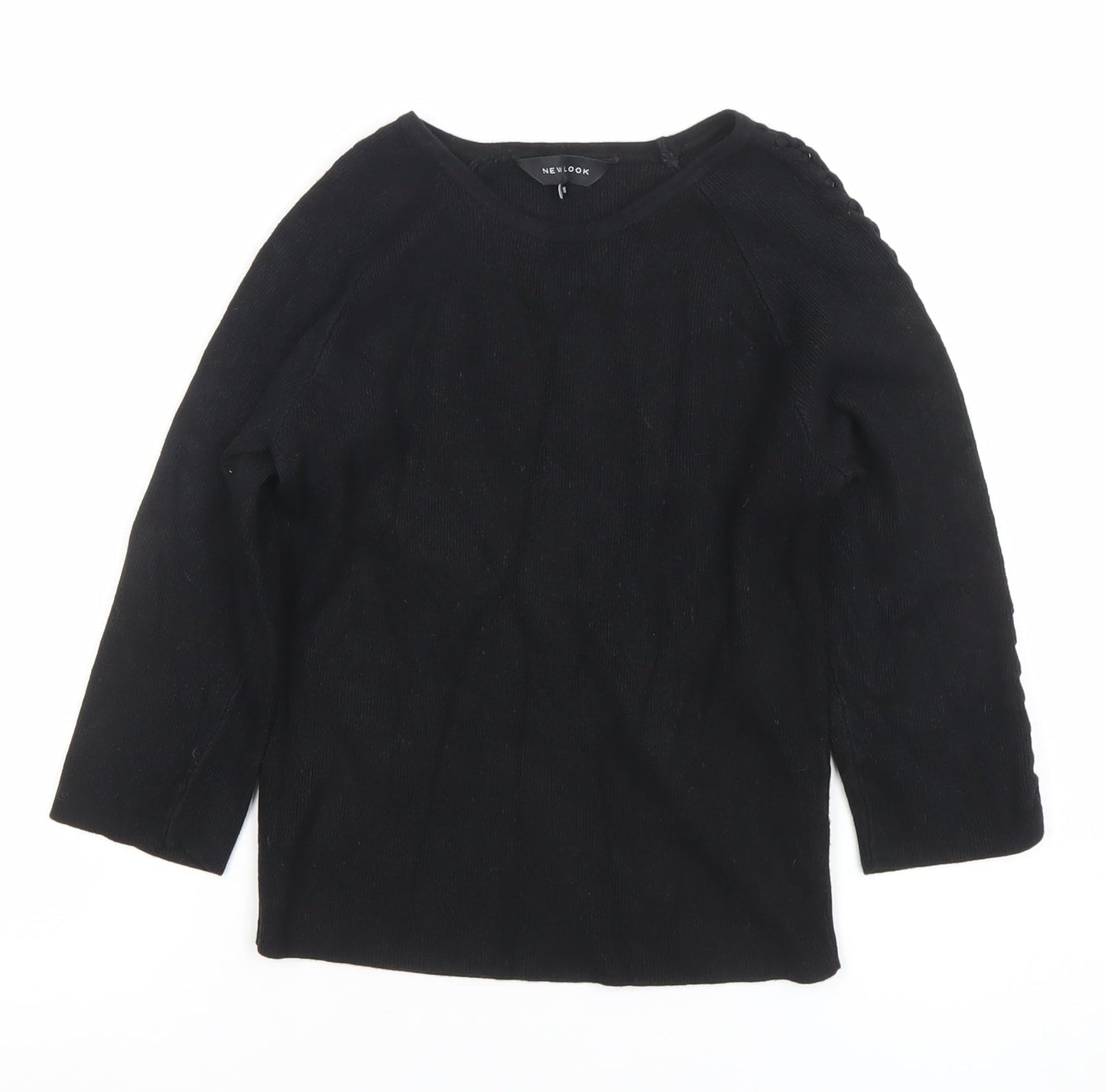 Womens UK Size 10 New Look Black Basic Blouse