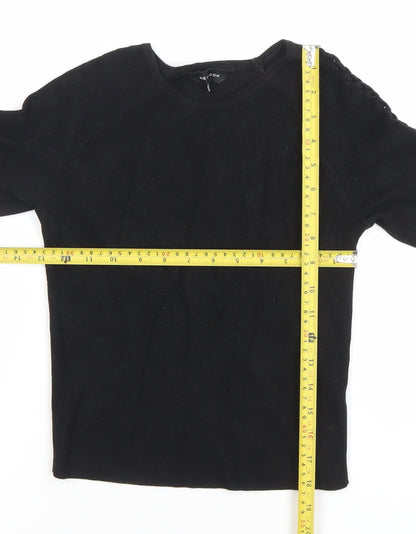 Womens UK Size 10 New Look Black Basic Blouse