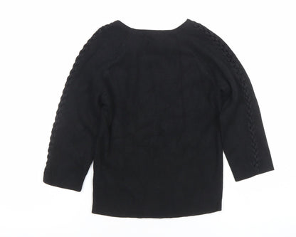 Womens UK Size 10 New Look Black Basic Blouse