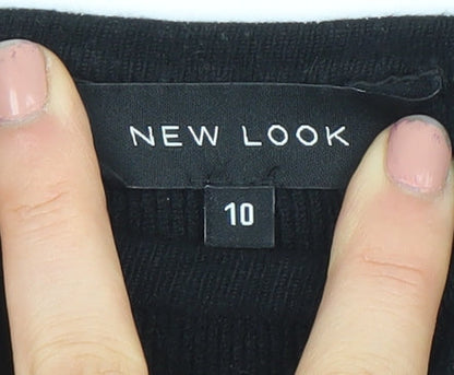Womens UK Size 10 New Look Black Basic Blouse