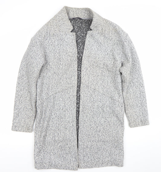 Marks and Spencer Women’s Grey Long Coatigan Size 10 Polyester Open Front