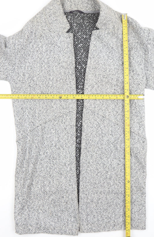 Marks and Spencer Women’s Grey Long Coatigan Size 10 Polyester Open Front