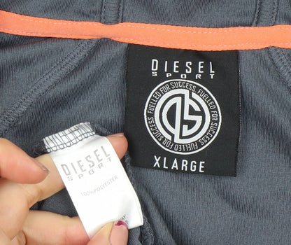 Womens UK Size XL Diesel Grey Full Zip Hoodie