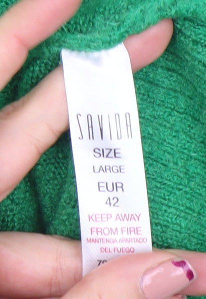Womens UK Size 14 Savida Green Pullover Jumper
