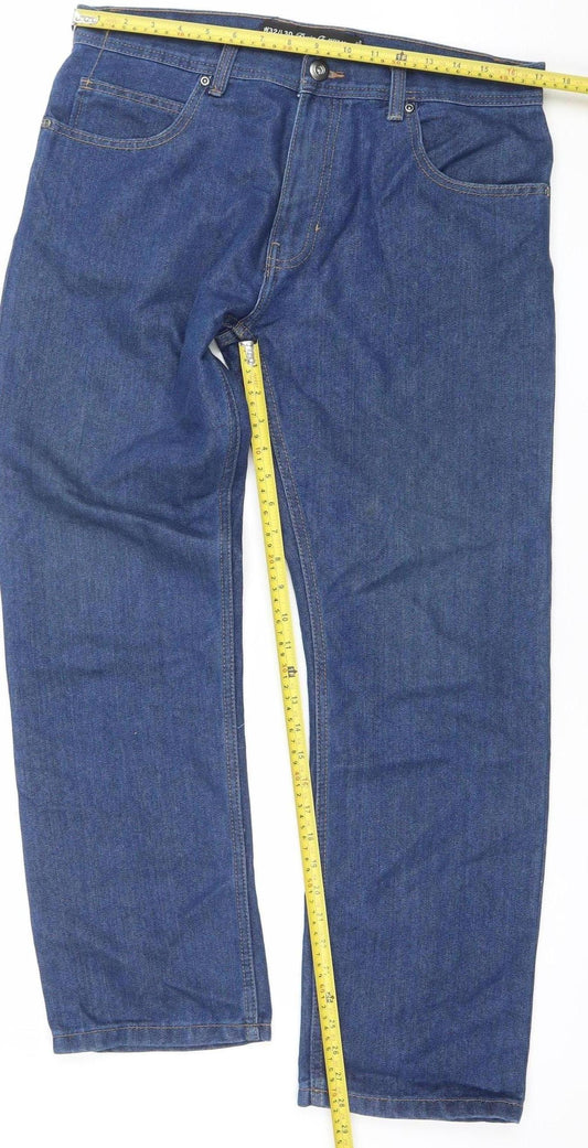 Denim Co. Men's Blue Regular Fit Straight Jeans W32 L30