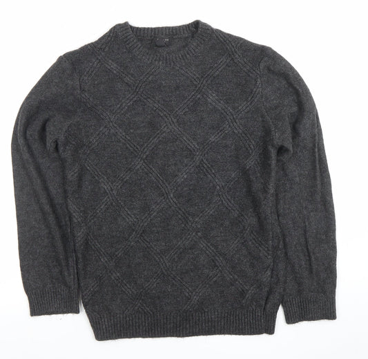 New Look Men’s Grey Cable Knit Crew Neck Jumper Size M
