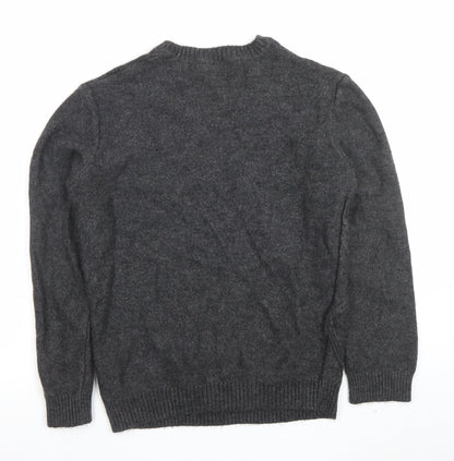 New Look Men’s Grey Cable Knit Crew Neck Jumper Size M