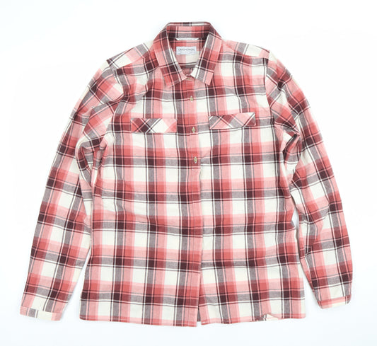 Craghoppers Women's Red Check Long Sleeve Button-Up Shirt Size 12