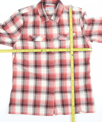 Craghoppers Women's Red Check Long Sleeve Button-Up Shirt Size 12