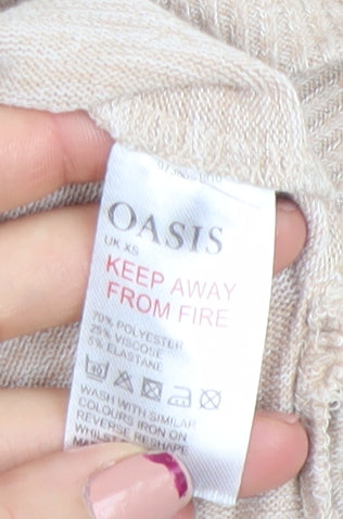 Womens UK Size XS Oasis Beige Pullover Jumper