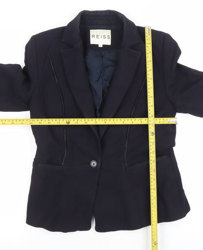 Reiss Womens Blue Wool Tailored Blazer Jacket Size M