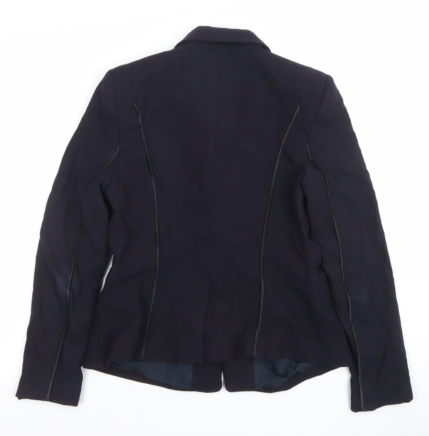 Reiss Womens Blue Wool Tailored Blazer Jacket Size M