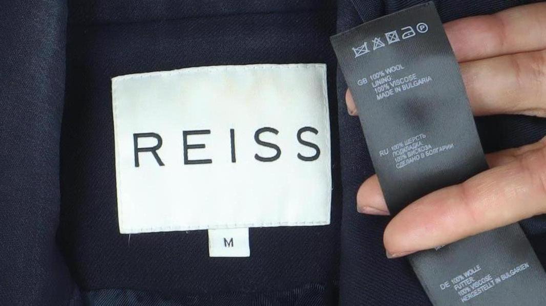 Reiss Womens Blue Wool Tailored Blazer Jacket Size M