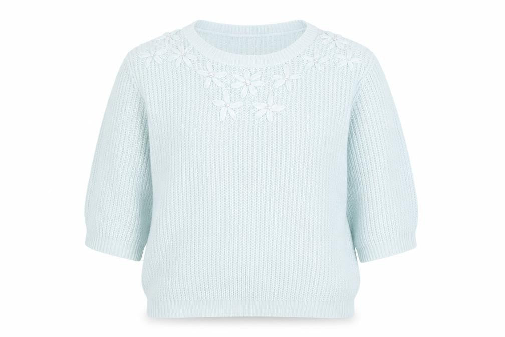 Womens UK Size L Luxe Knitwear Blue Pullover Jumper