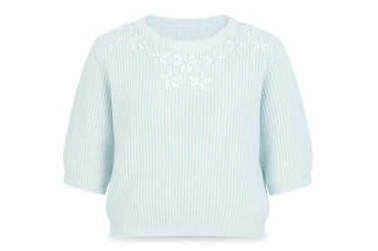 Womens UK Size L Luxe Knitwear Blue Pullover Jumper