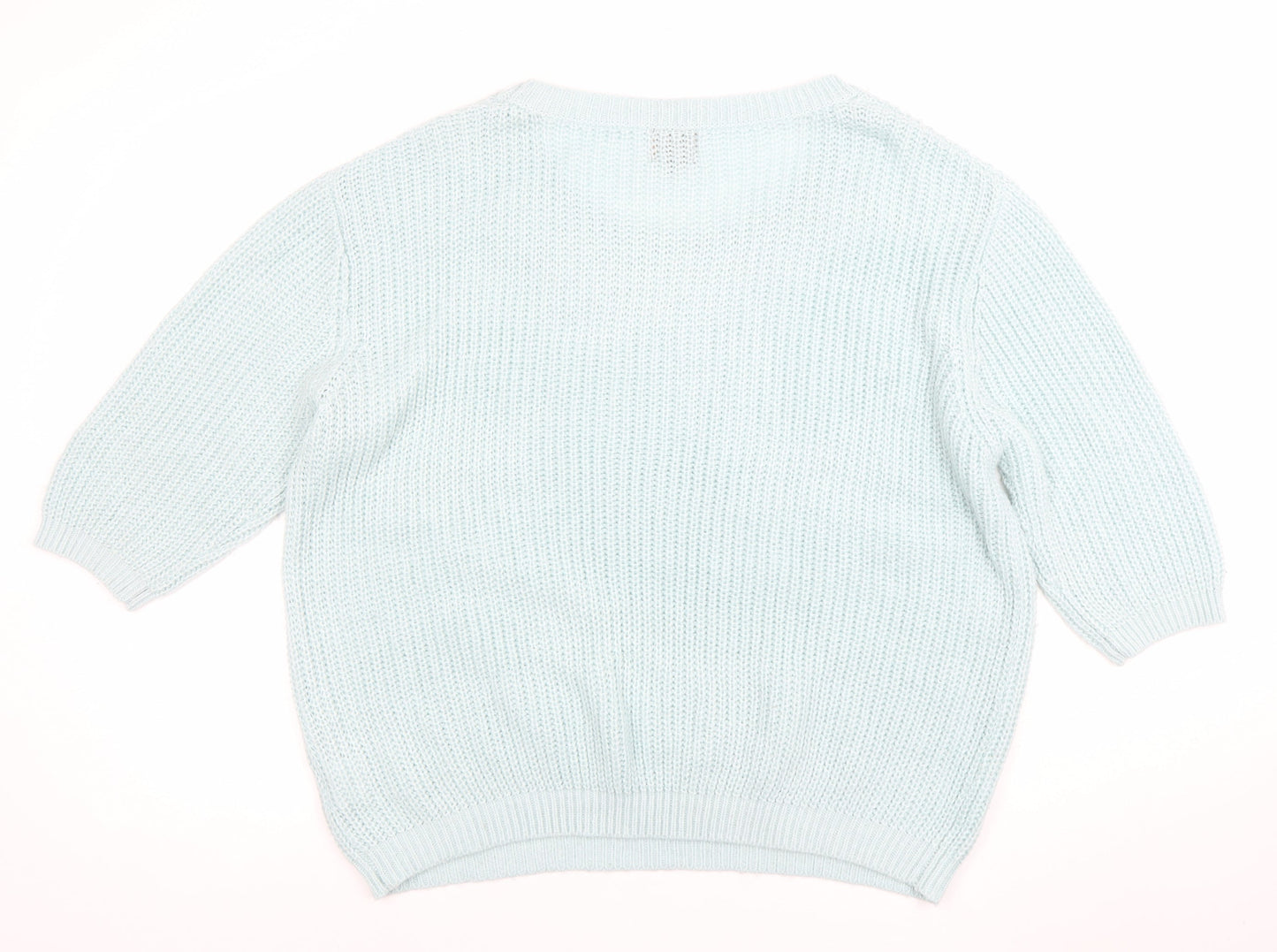 Womens UK Size L Luxe Knitwear Blue Pullover Jumper
