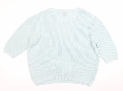 Womens UK Size L Luxe Knitwear Blue Pullover Jumper