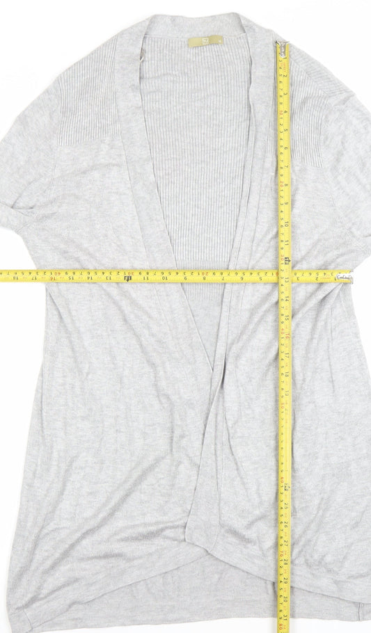 TU Women’s Grey Long Sleeve Knit Cardigan Size 16 V-Neck Lightweight